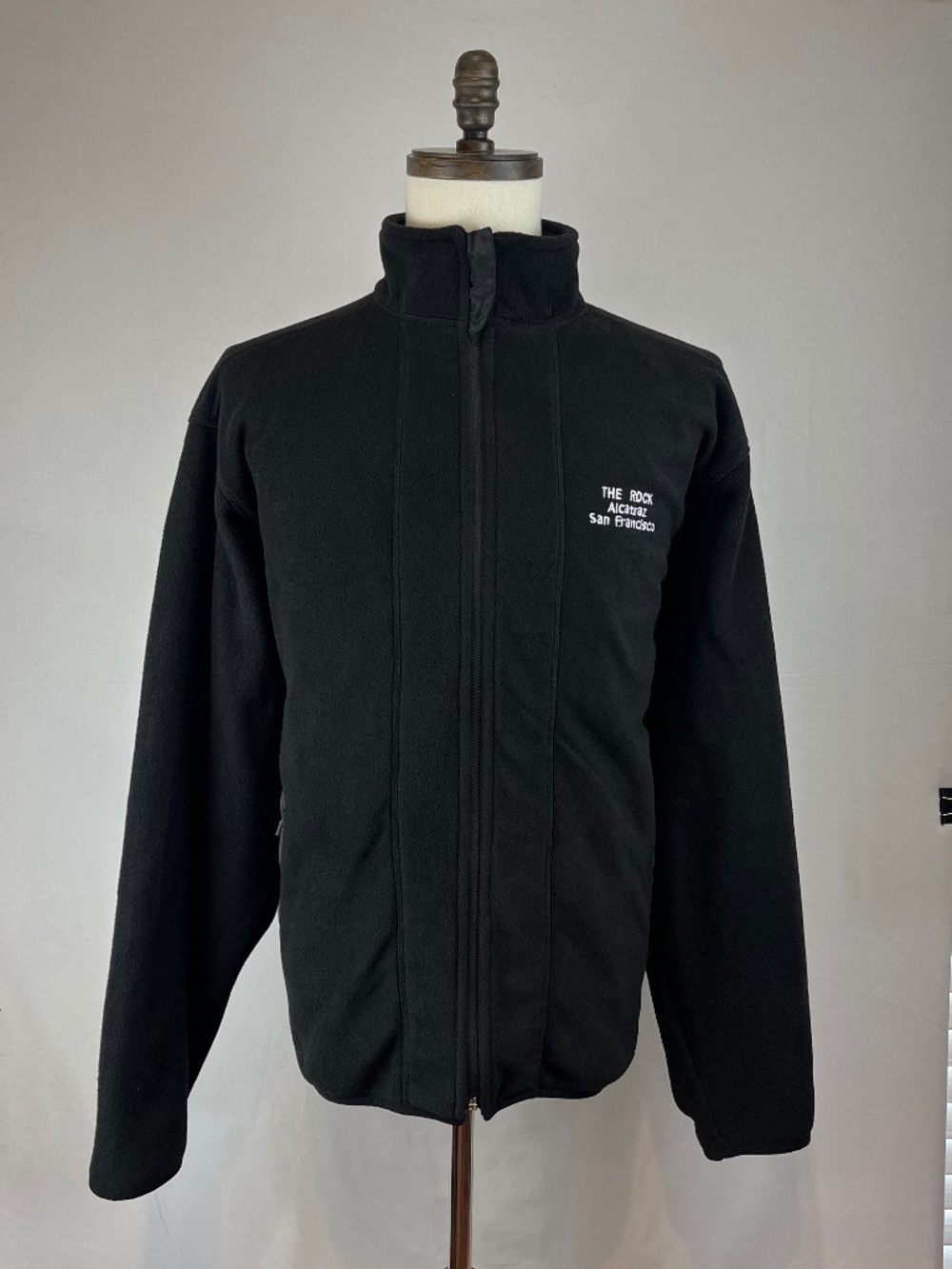 EUC Vintage Mens Alcatraz The Rock Full Zip Souvenir Jacket XL Black Fleece